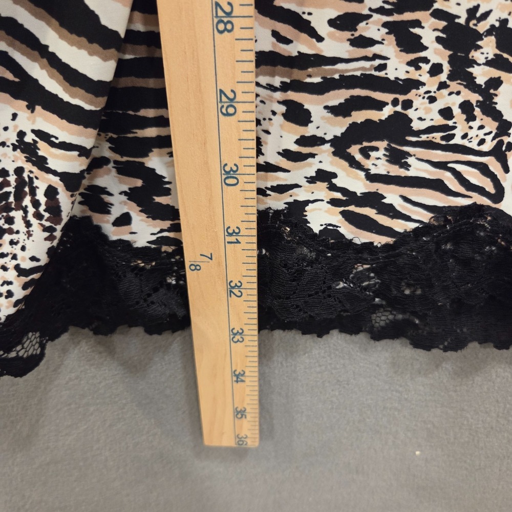 Y2K George Babydoll Slipdress‎ Medium Padded Cami Animal Print Lace Trim - Picture 6 of 6
